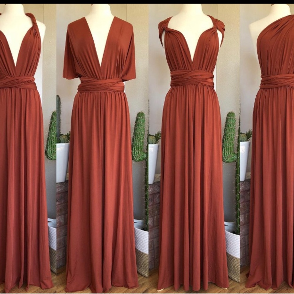 Terracotta convertible prom, wedding, formal dress